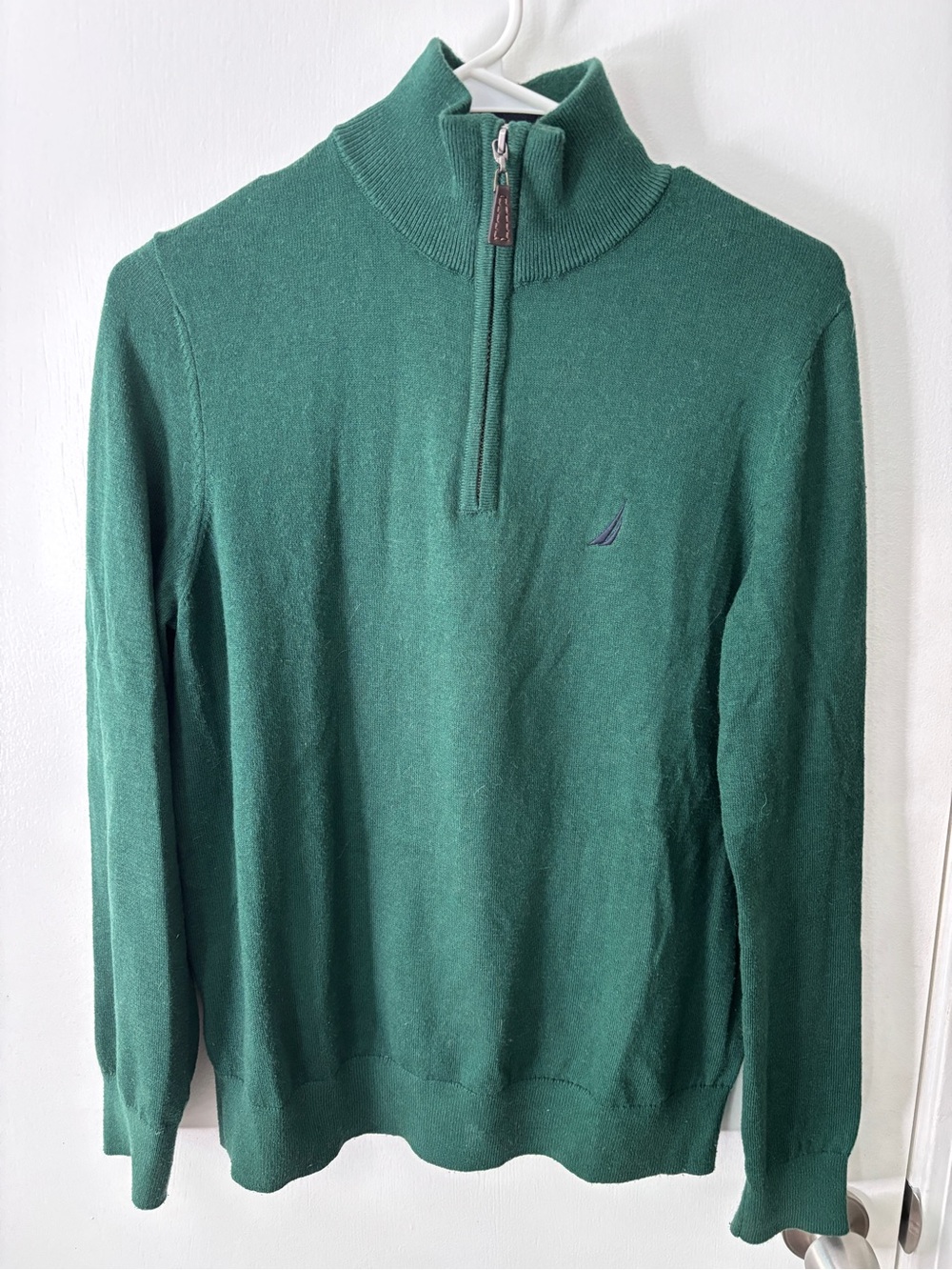 Nautica Green Quarterzip Sweater